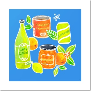 Sunny Citrus Pop Art Posters and Art